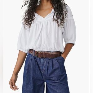 Free People No Good Alone Rib Yoke Jersey Top